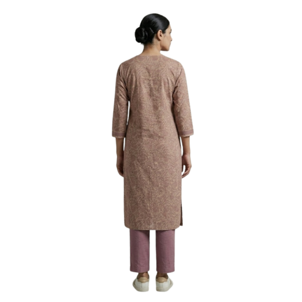 Avni Beige Cotton Printed Floral Pant & Kurta Set