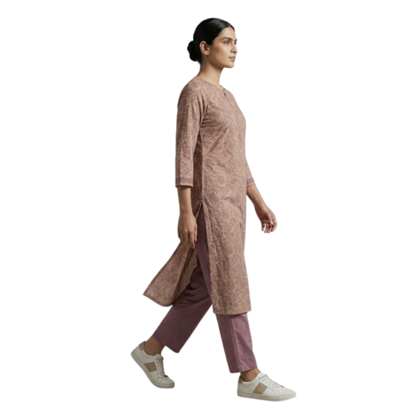Avni Beige Cotton Printed Floral Pant & Kurta Set